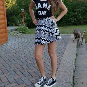 Fun Black and White Rue21 Skater Skirt